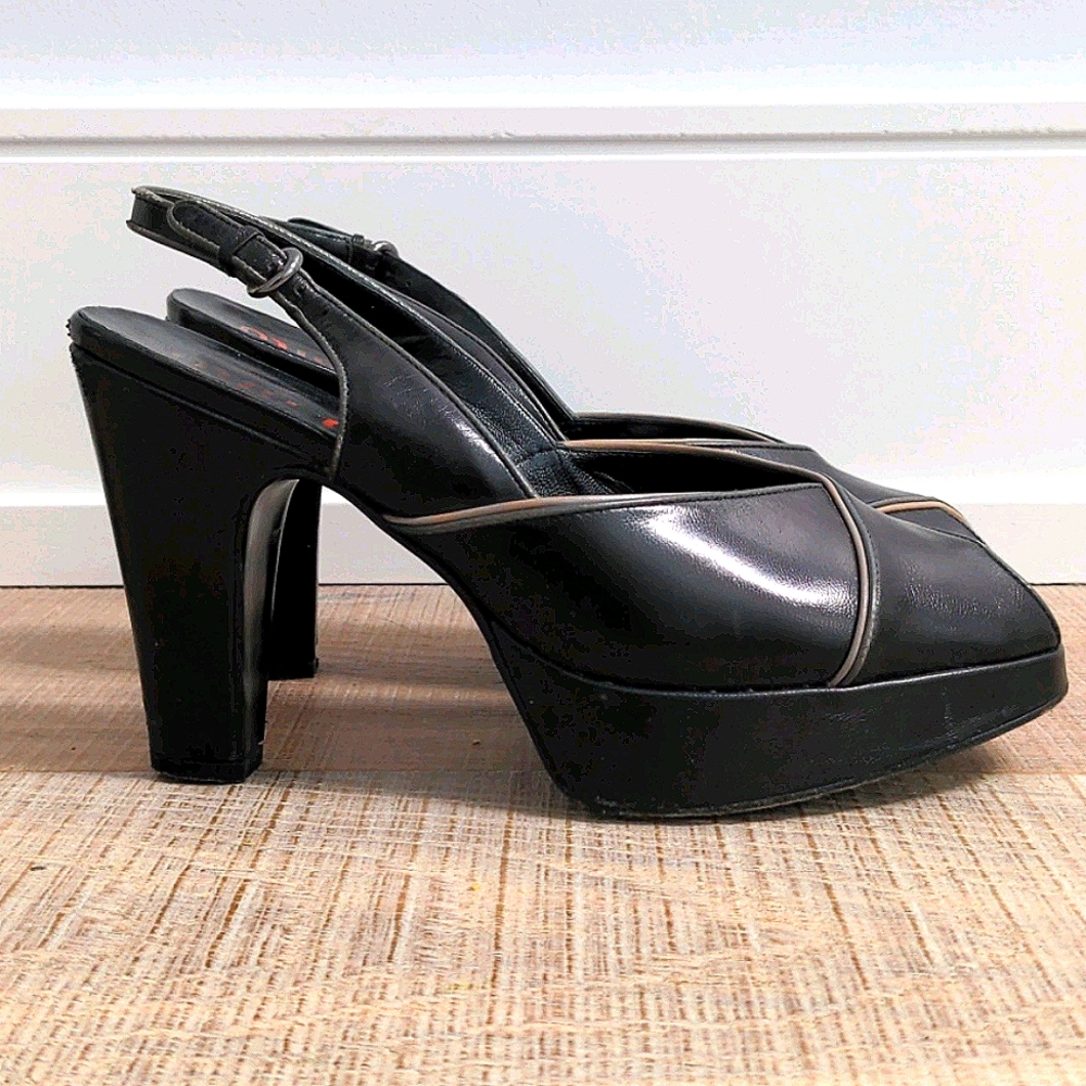 Miu Miu platform peep toe heels